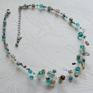 Lánc Pillefürt - Türkiz-Bronz - Nikkelmentes - ékszer - nyaklánc - statement nyaklánc - Meska.hu Lánc Pillefürt - Türkiz-Bronz - Nikkelmentes - ékszer - nyaklánc - statement nyaklánc - Meska.hu