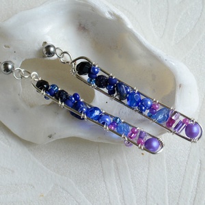 Fülbevaló Minikincsek - Line Éjszakai ég, Ékszer, Fülbevaló, Lógó fülbevaló, Ékszerkészítés, MESKA