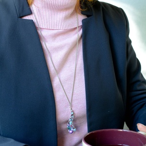 Lánc Ívvarázs - Hosszú - Türkiz, Lila, Rózsaszín - ékszer - nyaklánc - hosszú nyaklánc - Meska.hu