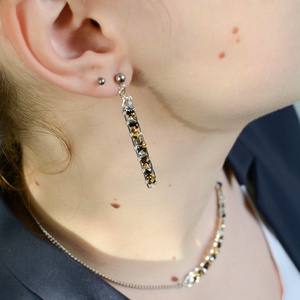 Fülbevaló Minikincsek - Line Ezüst, Bronz, Arany, Fekete - ékszer - fülbevaló - lógó fülbevaló - Meska.hu