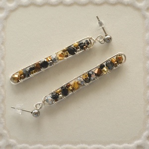 Fülbevaló Minikincsek - Line Ezüst, Bronz, Arany, Fekete, Ékszer, Fülbevaló, Lógó fülbevaló, Ékszerkészítés, MESKA