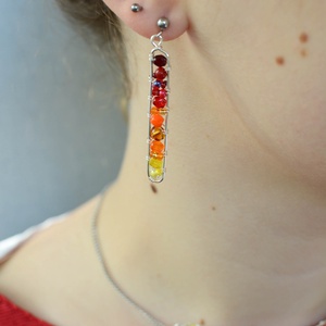 Fülbevaló Minikincsek - Line Naplemente - ékszer - fülbevaló - lógó fülbevaló - Meska.hu