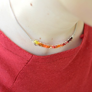 Lánc Minikincsek - Line Naplemente - ékszer - nyaklánc - gyöngyös nyaklánc - Meska.hu