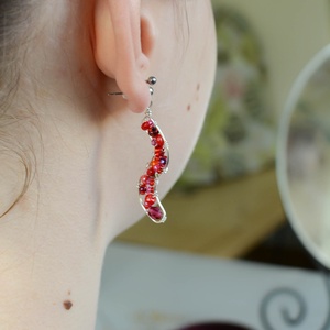 Fülbevaló Minikincsek - Wave Piros - ékszer - fülbevaló - lógó fülbevaló - Meska.hu