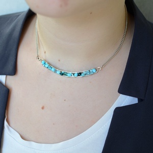 Lánc Minikincsek - Line Világoskék - ékszer - nyaklánc - gyöngyös nyaklánc - Meska.hu