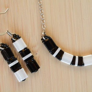 PiciPixel nyaklánc  Fekete-fehér - ékszer - nyaklánc - medál nélküli nyaklánc - Meska.hu