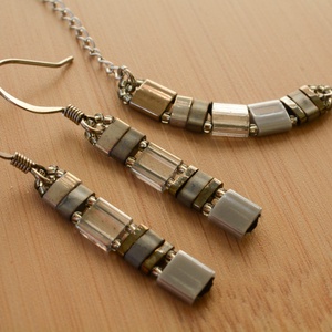 PiciPixel fülbevaló  Szürke tónusok - ékszer - fülbevaló - lógó fülbevaló - Meska.hu