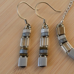 PiciPixel fülbevaló  Szürke tónusok - ékszer - fülbevaló - lógó fülbevaló - Meska.hu