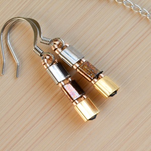 PiciPixel fülbevaló  Mixed Metal, Ékszer, Fülbevaló, Lógó fülbevaló, Ékszerkészítés, MESKA