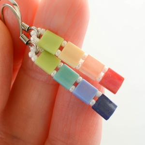 PiciPixel fülbevaló  Szivárvány - ékszer - fülbevaló - lógó fülbevaló - Meska.hu