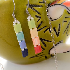 PiciPixel fülbevaló  Szivárvány - ékszer - fülbevaló - lógó fülbevaló - Meska.hu