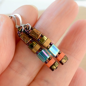 PiciPixel fülbevaló  Fűszer árnyalatok - ékszer - fülbevaló - lógó fülbevaló - Meska.hu