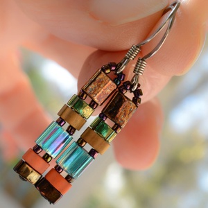 PiciPixel fülbevaló  Fűszer árnyalatok - Meska.hu