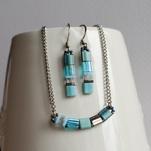 PiciPixel nyaklánc türkiz  minimalista geometrikus ékszer (41 cm) - ékszer - nyaklánc - medál nélküli nyaklánc - Meska.hu