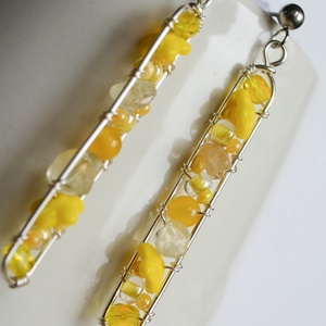 Fülbevaló Minikincsek - Line Sárga, Ékszer, Fülbevaló, Lógó fülbevaló, Ékszerkészítés, MESKA