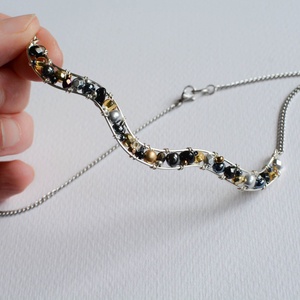 Lánc Minikincsek - Wave Mixed Metal - ékszer - nyaklánc - statement nyaklánc - Meska.hu