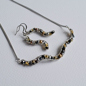 Lánc Minikincsek - Wave Mixed Metal - ékszer - nyaklánc - statement nyaklánc - Meska.hu