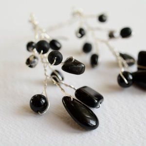 Fülbevaló Pillefürt - Fekete - nikkelmentes - ékszer - fülbevaló - lógó fülbevaló - Meska.hu