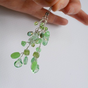 Fülbevaló Pillefürt - Világoszöld - nikkelmentes - Meska.hu