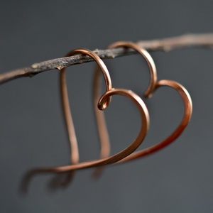 Bronz szív fülbevaló - ékszer - fülbevaló - fülékszer - Meska.hu