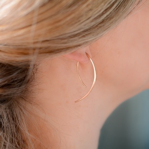 Bronz fülbevaló - ívelt - ékszer - fülbevaló - fülékszer - Meska.hu