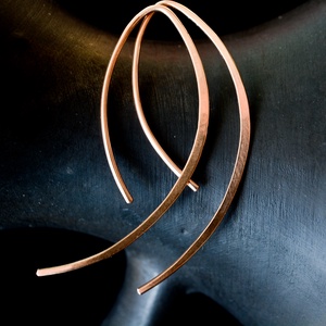 Bronz fülbevaló - ívelt, Ékszer, Fülbevaló, Fülékszer, Fémmegmunkálás, Ékszerkészítés, MESKA