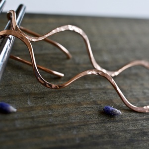 Bronz fülbevaló - hullám - ékszer - fülbevaló - fülékszer - Meska.hu