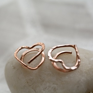 Bronz klipsz - szív, nagyon kényelmes - ékszer - fülbevaló - klipsz - Meska.hu