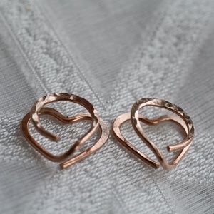 Bronz klipsz - szív, nagyon kényelmes - ékszer - fülbevaló - klipsz - Meska.hu