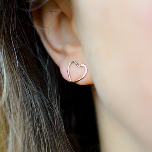 Bronz klipsz - szív, nagyon kényelmes - ékszer - fülbevaló - klipsz - Meska.hu