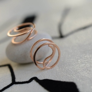 Bronz fülbevaló - jin jang - Meska.hu