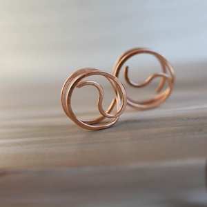 Bronz fülbevaló - jin jang - ékszer - fülbevaló - klipsz - Meska.hu