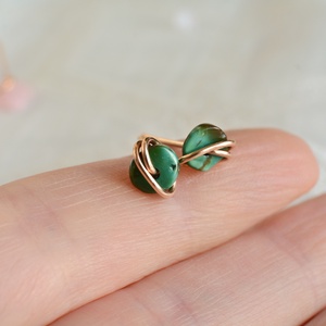 Bronz fülbevaló - türkiz, beszúrós - ékszer - fülbevaló - pötty fülbevaló - Meska.hu