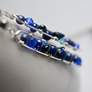 Fülbevaló Minikincsek - Line Királykék - ékszer - fülbevaló - lógó fülbevaló - Meska.hu