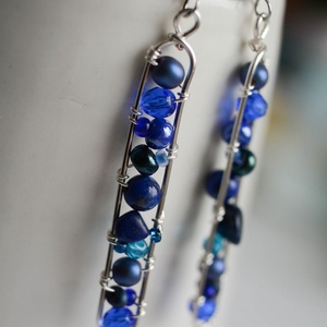 Fülbevaló Minikincsek - Line Királykék, Ékszer, Fülbevaló, Lógó fülbevaló, Ékszerkészítés, MESKA