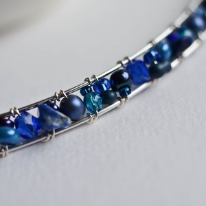 Lánc Minikincsek - Line Királykék - ékszer - nyaklánc - gyöngyös nyaklánc - Meska.hu