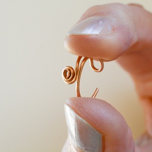 Valódi Bronz spirál fülgyűrű - ékszer - fülbevaló - fülgyűrű - Meska.hu
