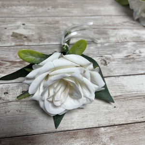 Örök menyasszonyi csokor vőlegény kitűzővel - fehér - esküvő - menyasszonyi- és dobócsokor - Meska.hu