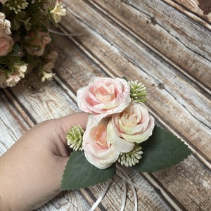 Örök menyasszonyi csokor vőlegény kitűzővel - rózsaszín - esküvő - menyasszonyi- és dobócsokor - Meska.hu