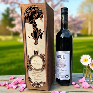 Prémium szülőköszöntő szett, 1 db virágbox, 1 db bortartó - esküvő - emlék & ajándék - szülőköszöntő ajándék - Meska.hu