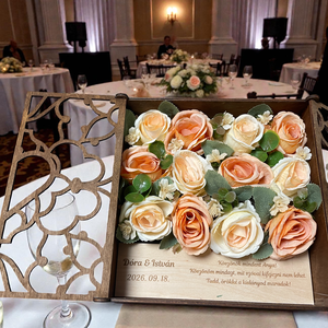 Szülőköszöntő virág box, édesanyának, nagymamának - esküvő - emlék & ajándék - szülőköszöntő ajándék - Meska.hu