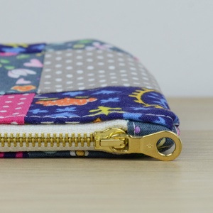 Patchwork, neszeszer, kék-rózsaszín - táska & tok - neszesszer - Meska.hu