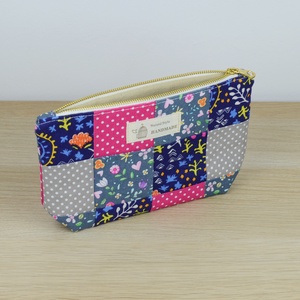 Patchwork, neszeszer, kék-rózsaszín - táska & tok - neszesszer - Meska.hu