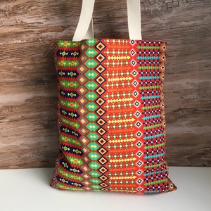 Színes mexikói mintás vászon szatyor bevásárló táska shopper - táska & tok - bevásárlás & shopper táska - shopper, textiltáska, szatyor - Meska.hu