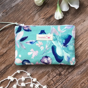 Kék lila virágos boríték neszesszer irattartó tok erszény karácsony ajándék, Táska & Tok, Neszesszer, Varrás, MESKA
