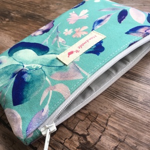 Kék lila virágos boríték neszesszer irattartó tok erszény karácsony ajándék - táska & tok - neszesszer - Meska.hu