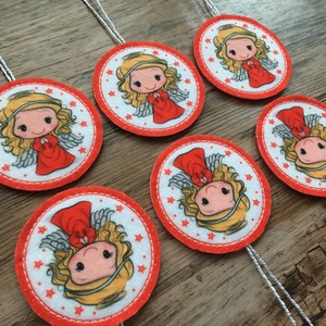 6 db-os karácsonyi filc dísz szett angyalka ezüst akasztós - otthon & életmód - dekoráció - fali és függő dekoráció - függődísz - Meska.hu