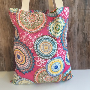 Színes mandala mintás vászon szatyor bevásárló táska shopper karácsony ajándék - táska & tok - bevásárlás & shopper táska - shopper, textiltáska, szatyor - Meska.hu