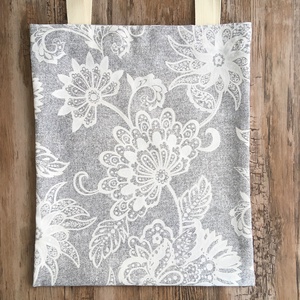 AKCIÓ!!! Szürke virágos vászon szatyor bevásárló táska shopper zerowaste - táska & tok - bevásárlás & shopper táska - shopper, textiltáska, szatyor - Meska.hu