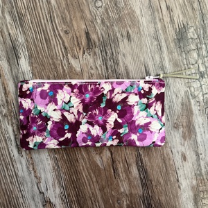 Lila-rózsaszín virágos tolltartó szemüvegtok neszesszer karácsony ajándék - táska & tok - neszesszer - Meska.hu